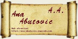 Ana Abutović vizit kartica